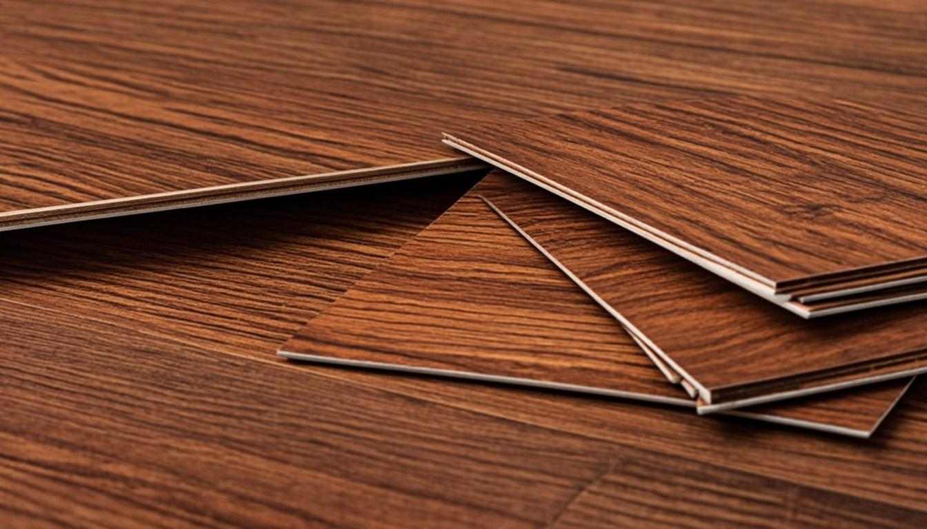 Close-up of luxury vinyl plank surface showing realistic wood-grain texture and wear layer