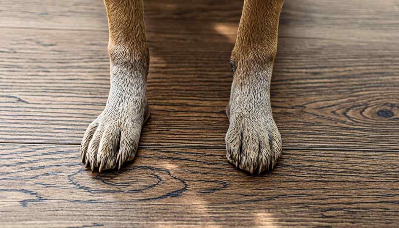 Textured LVP surface showing excellent grip for pet paws — traction matters for senior dogs