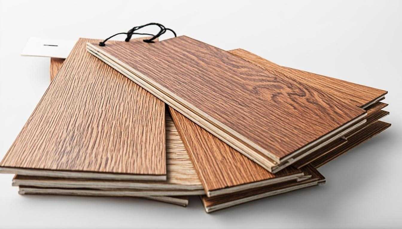 Luxury vinyl plank samples showcasing popular wood-look finishes and color options