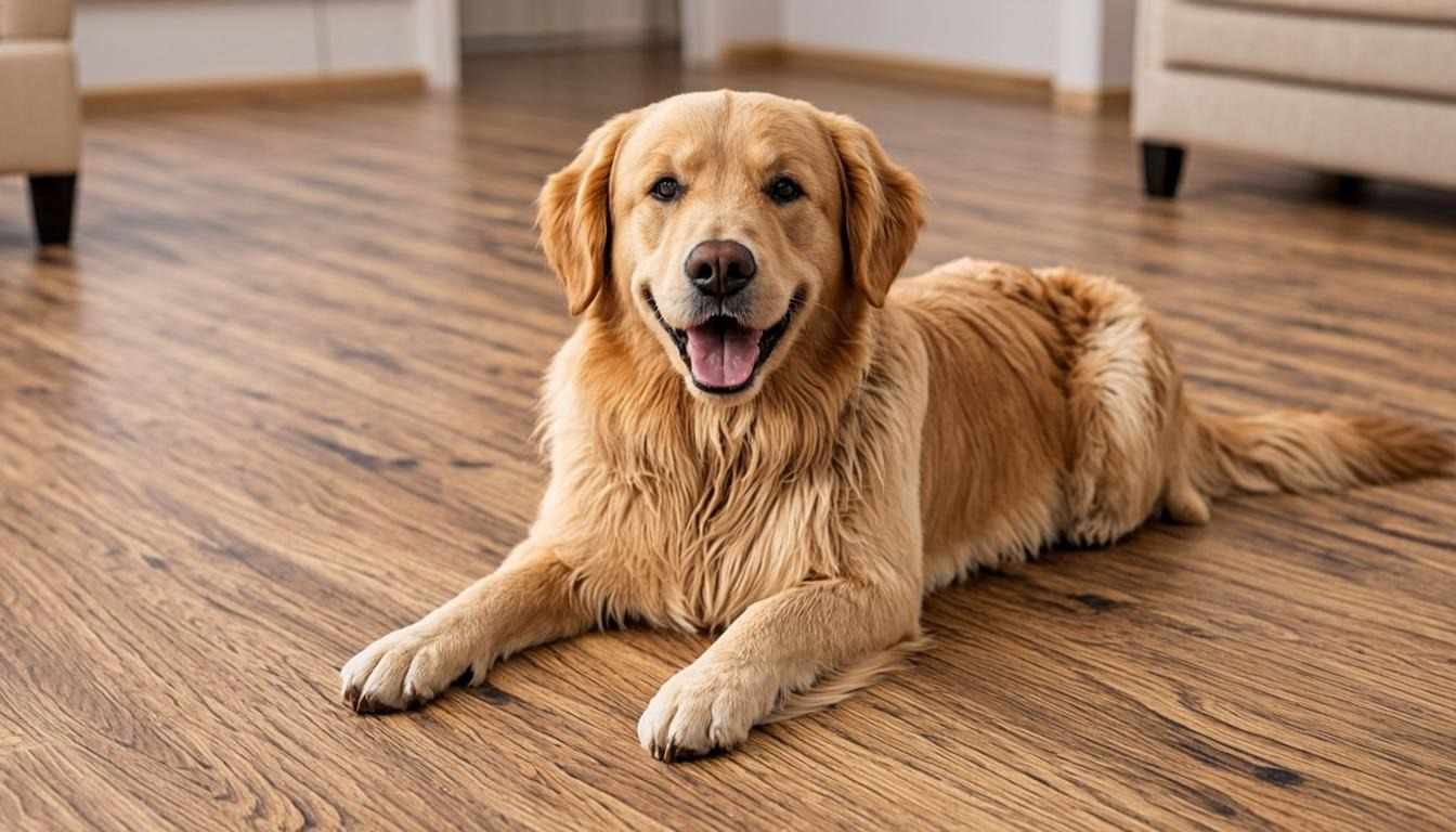 SPC vinyl plank with embossed texture holds up well in pet-friendly homes — the texture hides minor scratches